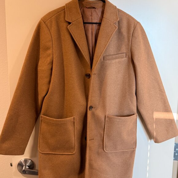 Men's Medium, Old Navy, Tan Trench Coat - Picture 2 of 4